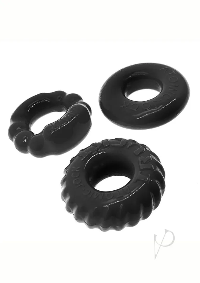 Couples Oxballs Bonemaker Cock Ring Kit 3 pack Black Oxballs