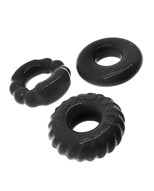 Couples Oxballs Bonemaker Cock Ring Kit 3 pack Black Oxballs