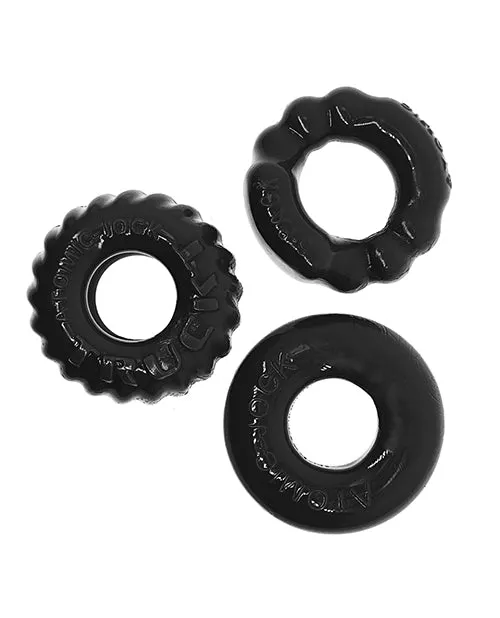 Couples Oxballs Bonemaker Cock Ring Kit 3 pack Black Oxballs