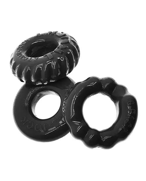 Couples Oxballs Bonemaker Cock Ring Kit 3 pack Black Oxballs