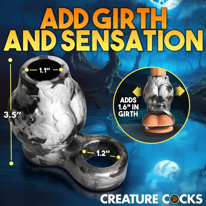 Creature Cocks Male Sex Toys Night Prowler Silicone Girth Enhancer with Ball Strap