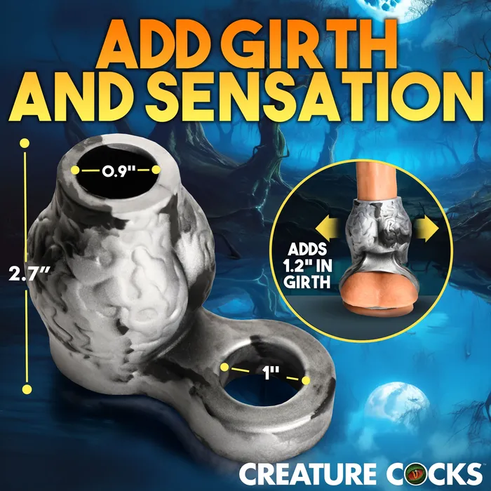 Creature Cocks Male Sex Toys Night Prowler Silicone Girth Enhancer with Ball Strap