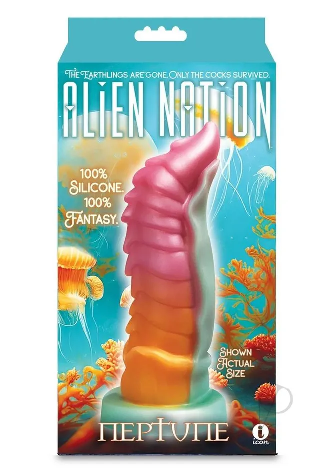 Dildos Alien Nation Neptune Silicone Dildo OrangeMagenta Alien Nation
