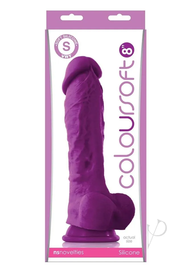 Dildos Colours Coloursoft Silicone Dildo 8in Purple