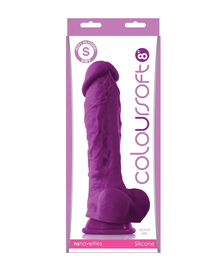 Dildos Colours Coloursoft Silicone Dildo 8in Purple
