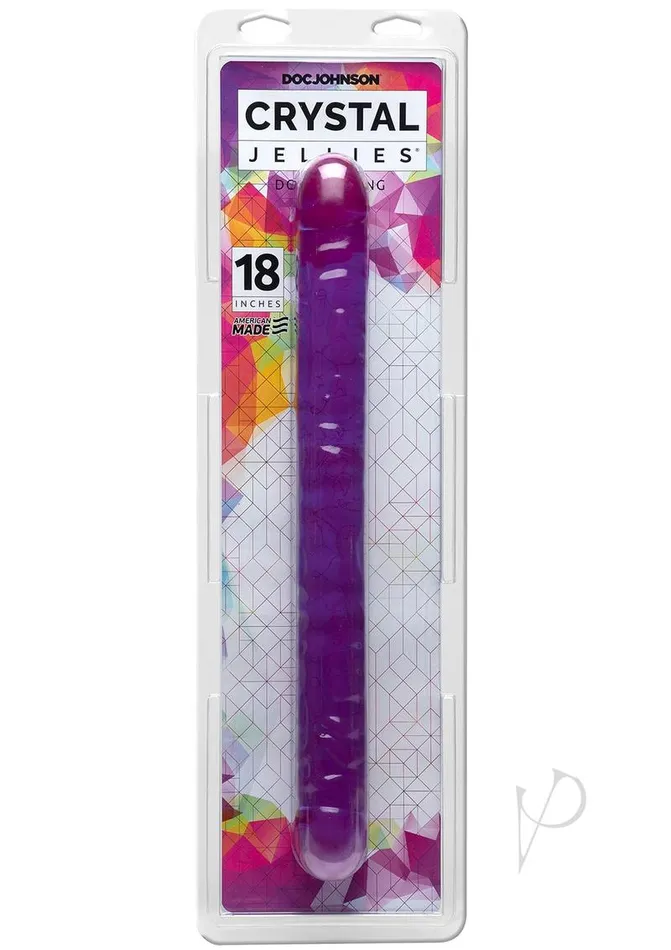 Dildos Crystal Jellies Double Dildo 18in Purple Crystal Jellies