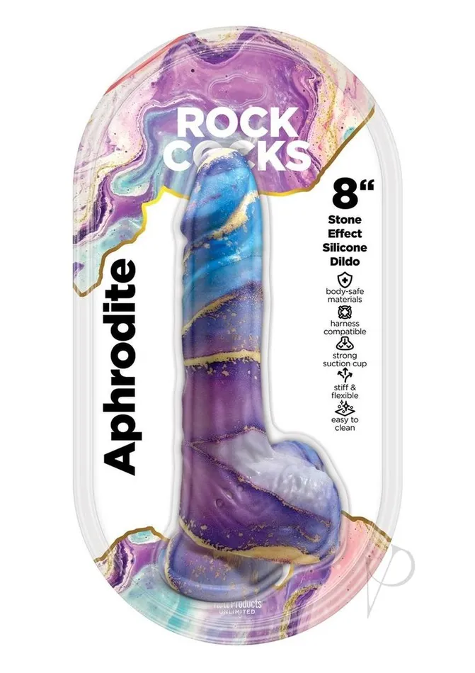 Dildos Hott Products Rock Cocks Aphrodite Silicone Dildo 8in Multicolor