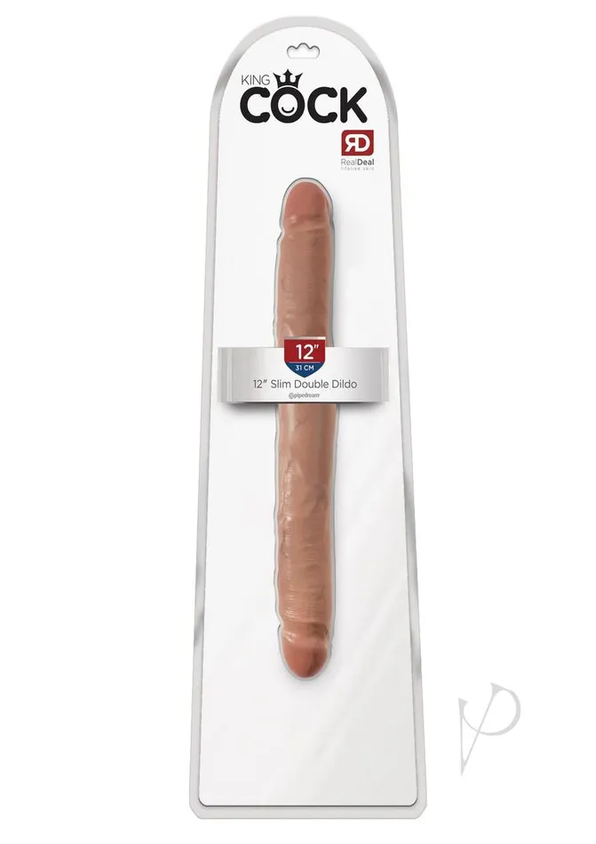 Dildos King Cock King Cock Slim Double Dildo 12in Caramel