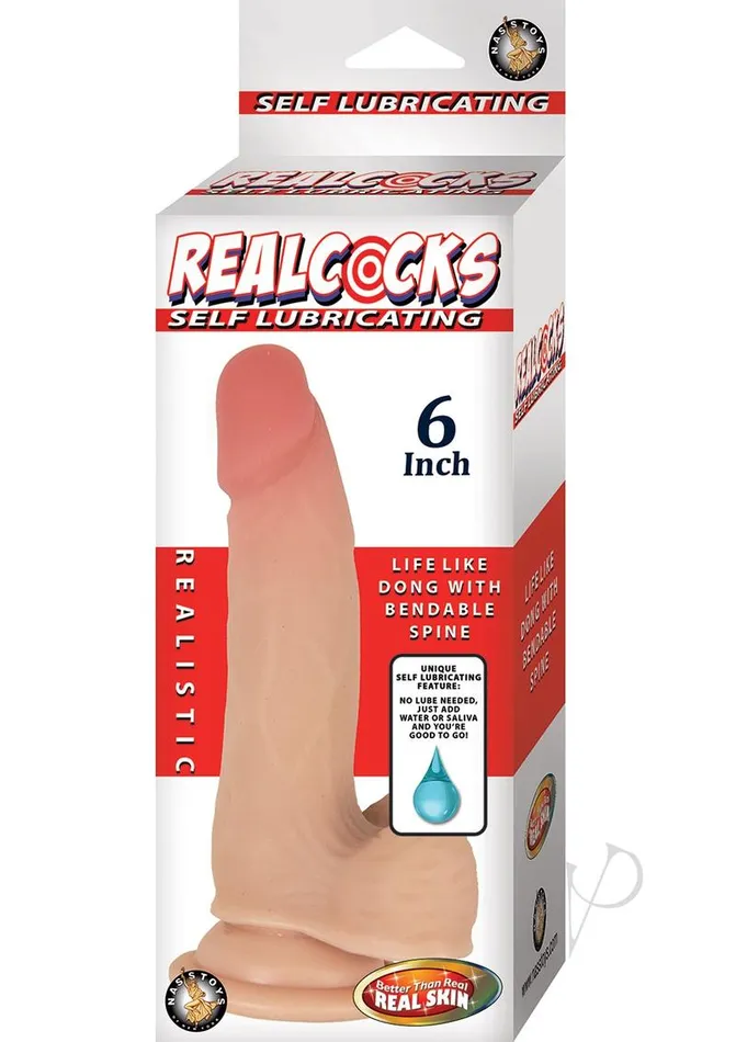 Dildos Realcocks Self Lubricating Bendable Dildo with Balls 6in Vanilla Realcocks Dildos Realcocks Self Lubricating Bendable Dildo with Balls 6in Vanilla Realcocks