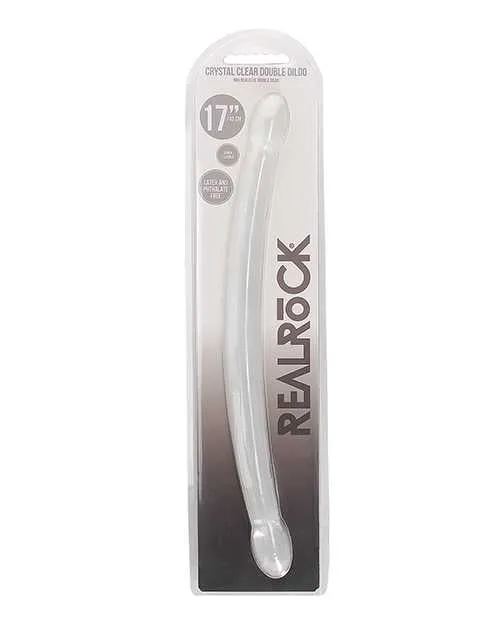 Dildos RealRock Crystal Clear Non Realistic Double Dildo 17in Clear Real Rock Dildos RealRock Crystal Clear Non Realistic Double Dildo 17in Clear Real Rock
