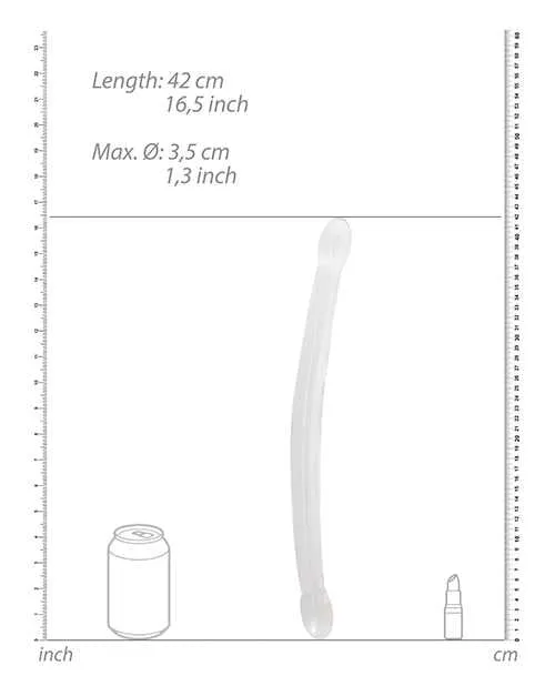 Dildos RealRock Crystal Clear Non Realistic Double Dildo 17in Clear Real Rock Dildos RealRock Crystal Clear Non Realistic Double Dildo 17in Clear Real Rock