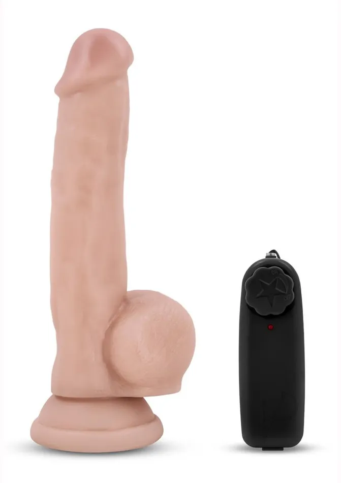 Dr Skin Silver Collection Dr Spin Gyrating Dildo with Suction Cup and Wired Remote Control 85in Vanilla Dr Skin Female Sex Toys