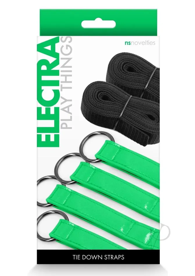 Electra Play Things Couples Electra Play Things PU Leather Bed Restraint Straps Green Electra Play Things Couples Electra Play Things PU Leather Bed Restraint Straps Green