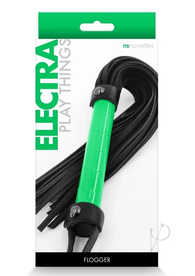 Electra Play Things Couples Electra Play Things PU Leather Flogger Green