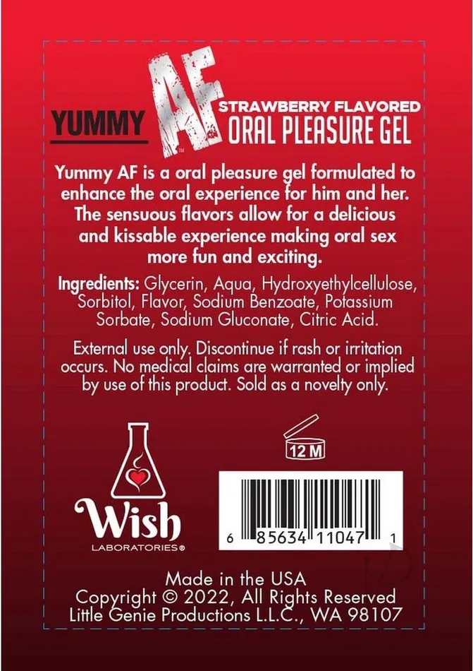 Enhancers Af Yummy AF Oral Pleasure Flavored Gel 22oz Strawberry Enhancers Af Yummy AF Oral Pleasure Flavored Gel 22oz Strawberry
