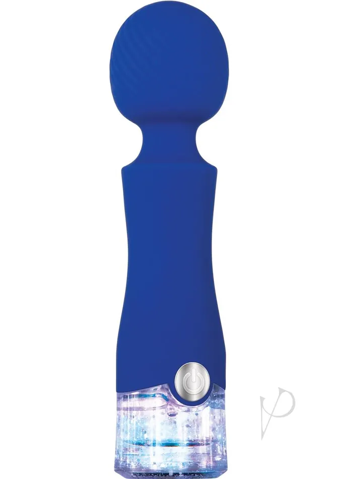 Evolved Female Sex Toys Dazzle Rechargeable Silicone Wand Massager with Glitter Handle Blue