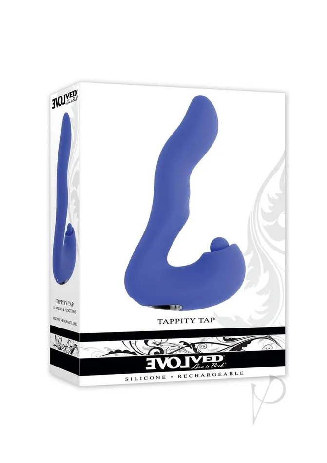 Evolved Vibrators Tappity Tap Rechargeable Silicone Vibrator Blue