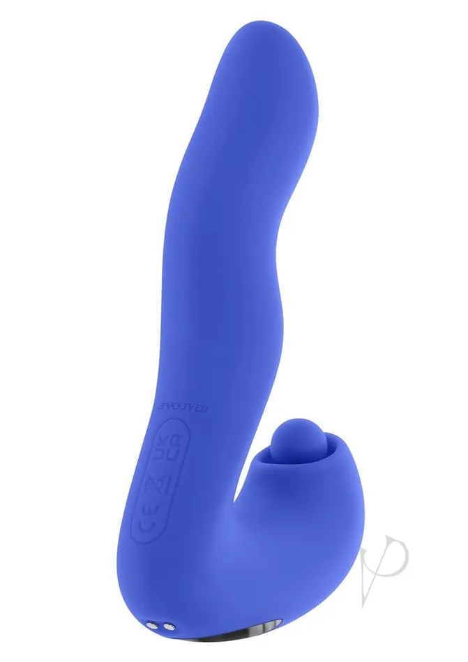 Evolved Vibrators Tappity Tap Rechargeable Silicone Vibrator Blue