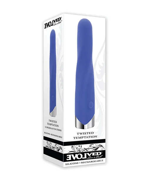 Evolved Vibrators Twisted Temptation Rechargeable Silicone Vibrator Blue