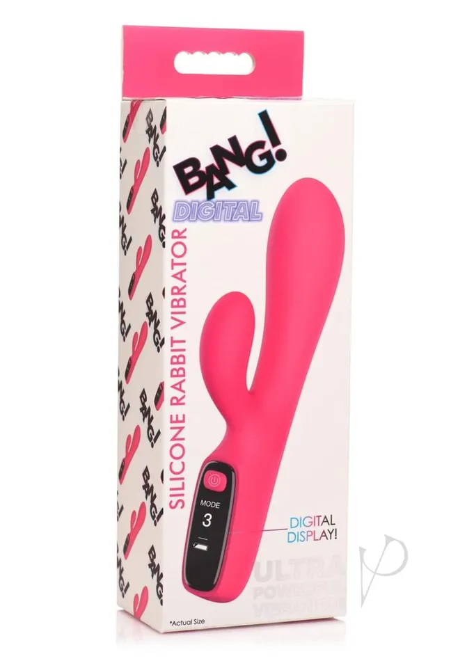 Female Sex Toys Bang Bang Digital Rechargeable Silicone Rabbit Vibrator Pink Female Sex Toys Bang Bang Digital Rechargeable Silicone Rabbit Vibrator Pink