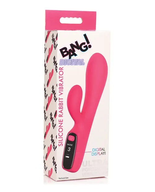 Female Sex Toys Bang Bang Digital Rechargeable Silicone Rabbit Vibrator Pink