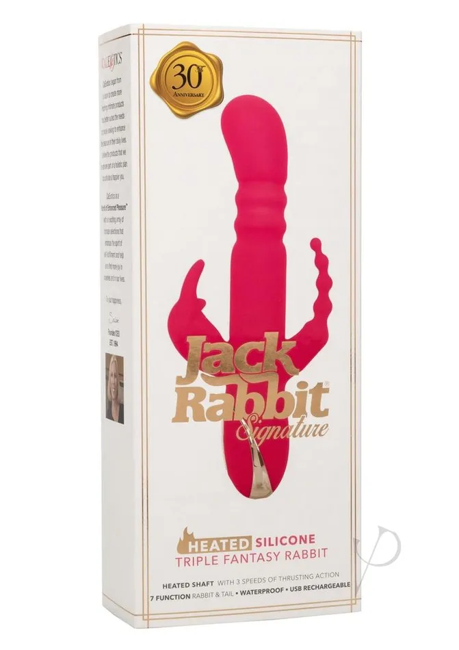 Female Sex Toys Jack Rabbit Jack Rabbit Signature Heated Rechargeable Silicone Triple Fantasy Rabbit Vibrator Pink Female Sex Toys Jack Rabbit Jack Rabbit Signature Heated Rechargeable Silicone Triple Fantasy Rabbit Vibrator Pink