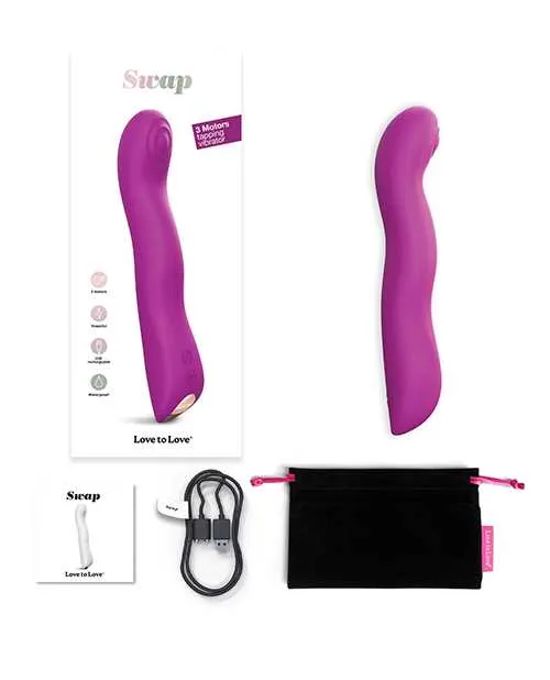 Female Sex Toys Love To Love Swap Rechargeable Silicone Vibrator Sweet Orchid Female Sex Toys Love To Love Swap Rechargeable Silicone Vibrator Sweet Orchid