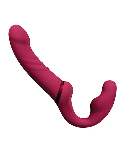 Female Sex Toys Lovense Lovense Lapis Rechargeable Silicone App Control Dual End Strapless StrapOn Magenta