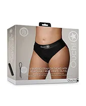 Female Sex Toys Ouch Vibrating StrapOn Thong with Removable Butt Straps with Rechargeable Bullet XL2XL Black Ouch Female Sex Toys Ouch Vibrating StrapOn Thong with Removable Butt Straps with Rechargeable Bullet XL2XL Black Ouch