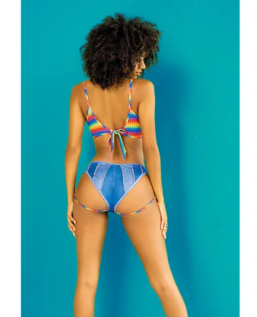 Female Sex Toys Rainbow Top Strappy Micro Mini Shorts Chambray Prints SM Mapale Female Sex Toys Rainbow Top Strappy Micro Mini Shorts Chambray Prints SM Mapale