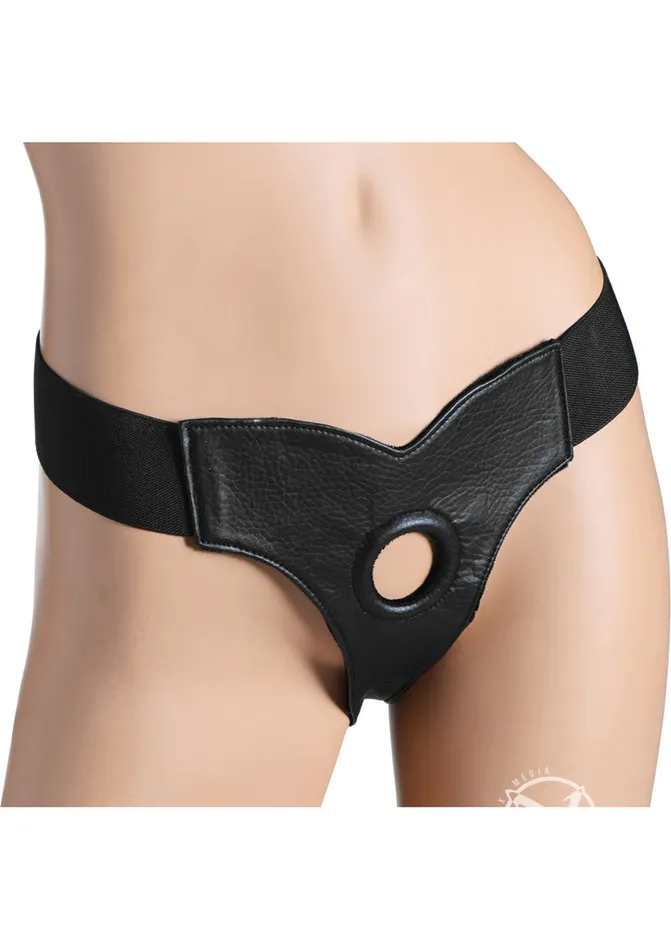 Female Sex Toys Strap U Strap U Bella VelvetLined Elastic Strap On Harness Black