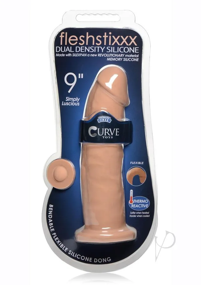 Fleshstixxx Dual Density Silicone Bendable Dong 9in Caramel Flesh Stixxx Dildos Fleshstixxx Dual Density Silicone Bendable Dong 9in Caramel Flesh Stixxx Dildos