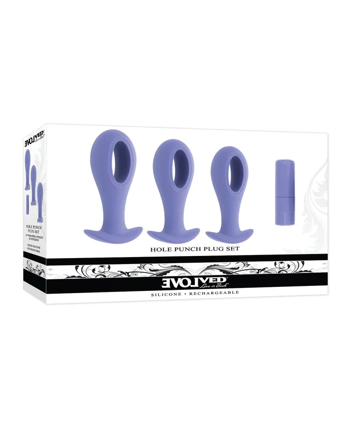 Hole Punch Rechargeable Silicone Plug Set Purple Evolved Anal Hole Punch Rechargeable Silicone Plug Set Purple Evolved Anal