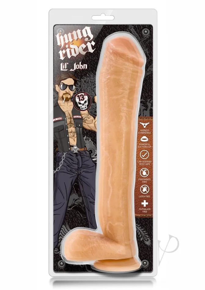 Hung Rider Dildos Hung Rider Lil John Dildo with Balls 13in Vanilla