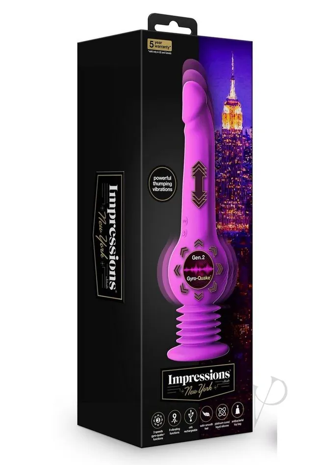 Impressions Female Sex Toys Impressions New York Rechargeable Silicone GyroQuake Dildo Purple Impressions Female Sex Toys Impressions New York Rechargeable Silicone GyroQuake Dildo Purple