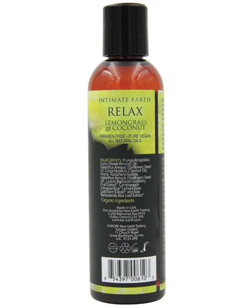 Intimate Earth Relax Aromatherapy Massage Oil Lemongrass and Coconut 4oz Intimate Earth Couples Intimate Earth Relax Aromatherapy Massage Oil Lemongrass and Coconut 4oz Intimate Earth Couples