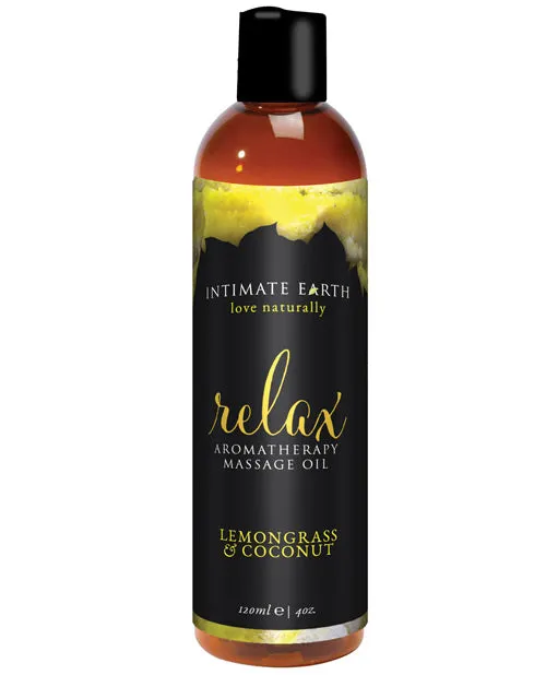 Intimate Earth Relax Aromatherapy Massage Oil Lemongrass and Coconut 4oz Intimate Earth Couples Intimate Earth Relax Aromatherapy Massage Oil Lemongrass and Coconut 4oz Intimate Earth Couples