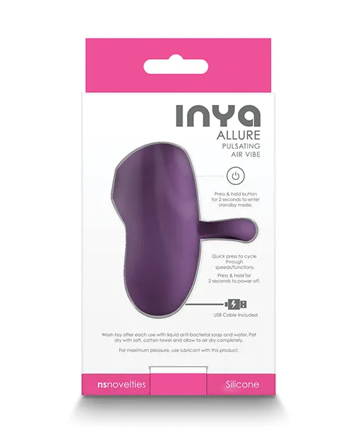 Inya Vibrators Inya Allure Pulsating Air Vibe Rechargeable Silicone Clitoral Stimulator Purple Inya Vibrators Inya Allure Pulsating Air Vibe Rechargeable Silicone Clitoral Stimulator Purple