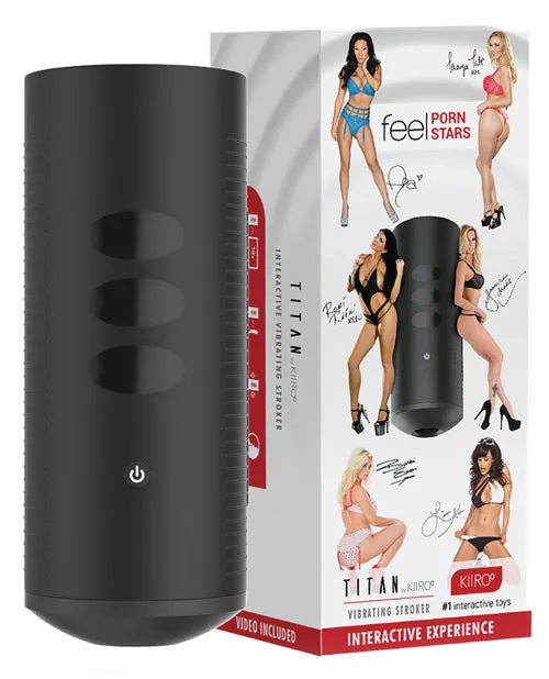 Kiiroo Titan Interactive Vibrating Feel Pornstar Experience Masturbator Black Kiiroo Male Sex Toys