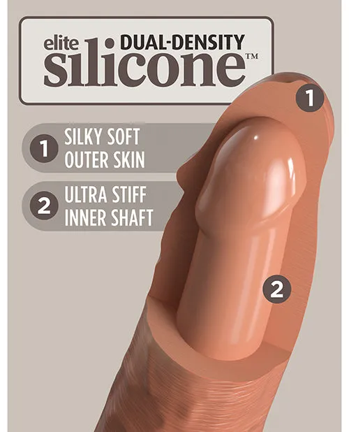 King Cock Female Sex Toys King Cock Elite Dual Density Silicone Dildo 6in Caramel