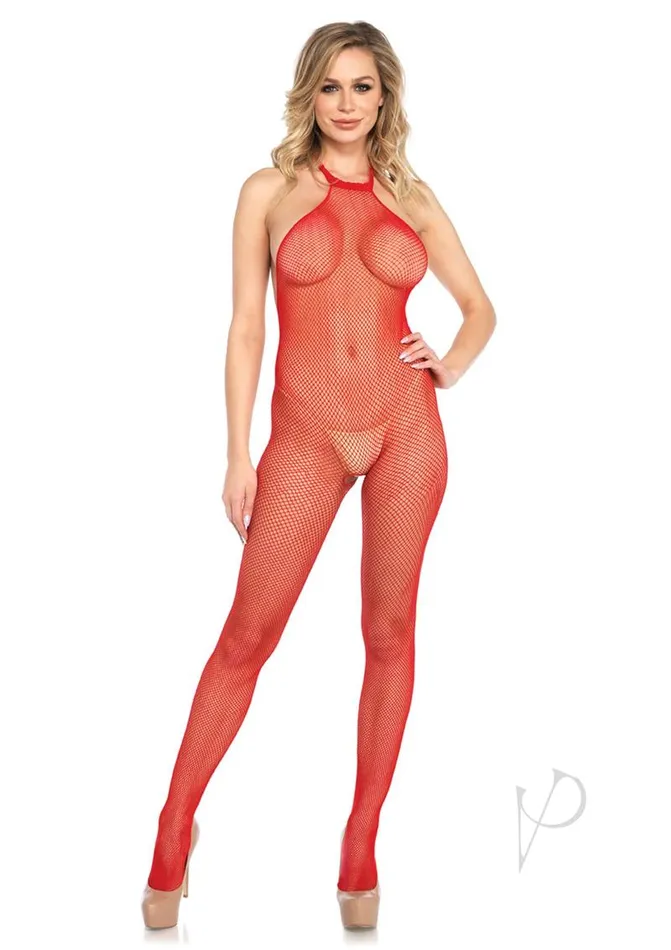 Leg Avenue Fishnet Halter Bodystocking OS Red Leg Avenue Vibrators
