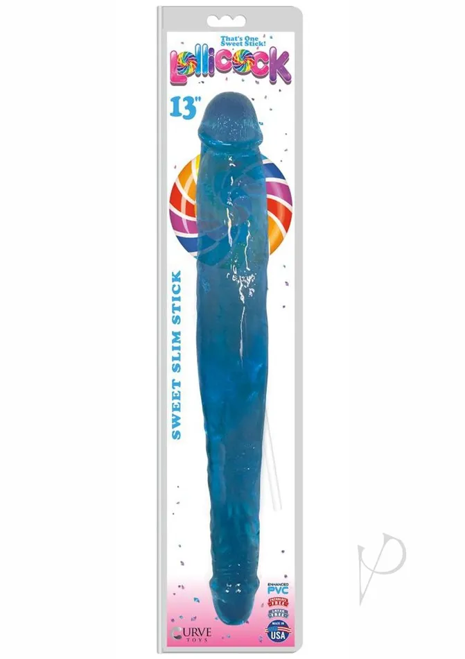 Lollicock Sweet Slim Stick Double Dong 13in Berry Lollicock Dildos