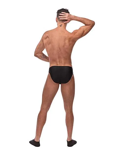 Male Power Anal Male Power Nylon Spandex Pouchless Brief Black OS Male Power Anal Male Power Nylon Spandex Pouchless Brief Black OS