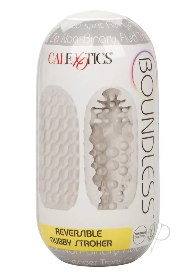 Male Sex Toys Boundless Boundless Reversible Nubby Stroker White