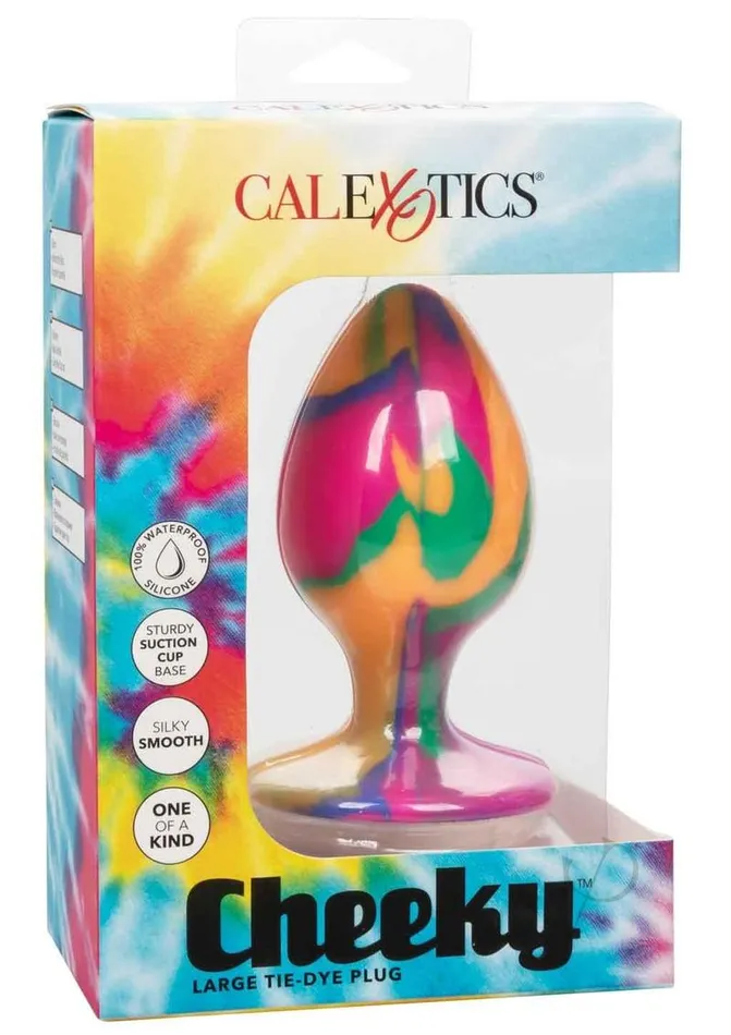 Male Sex Toys Cheeky TieDye Silicone Plug Large Multicolor Cheeky
