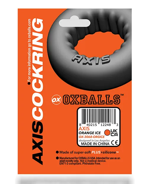 Male Sex Toys Oxballs Axis Rib Griphold Cock Ring Clear Ice Oxballs