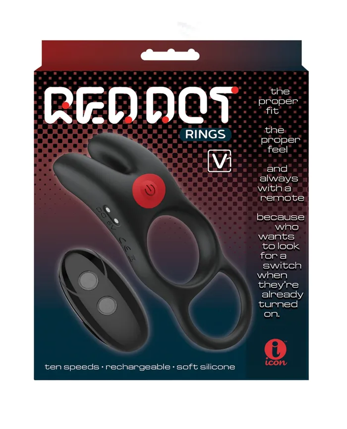Male Sex Toys Red Dot Red Dot Silicone Rechargeable Vibrating Cock Ring V1 with Remote Control BlackRed Male Sex Toys Red Dot Red Dot Silicone Rechargeable Vibrating Cock Ring V1 with Remote Control BlackRed