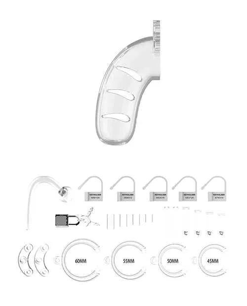Man Cage ManCage Model 11 Chastity Cage with Plug 45in Clear Male Sex Toys