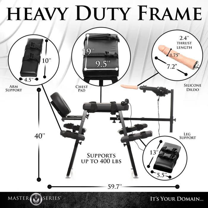 Master Series Female Sex Toys Obedience Chair with Sex Machine