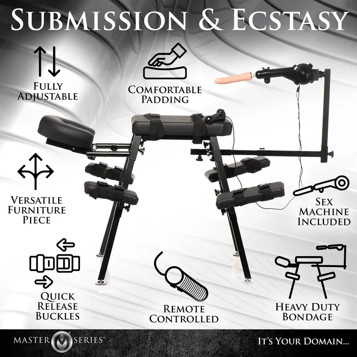 Master Series Female Sex Toys Obedience Chair with Sex Machine